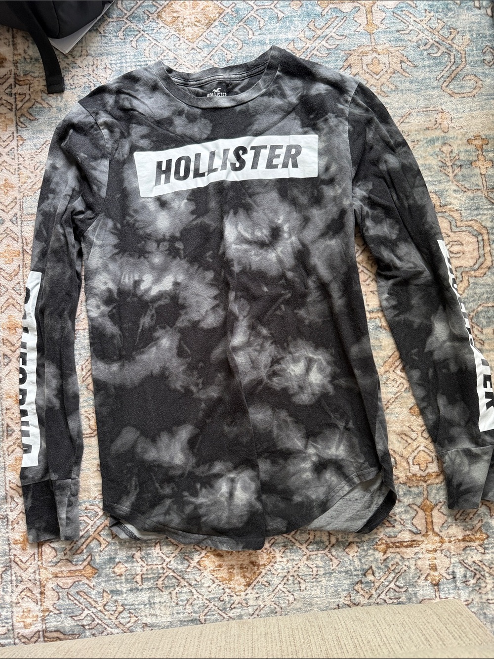 Hollister Black & White Logo Long Sleeve Shirt